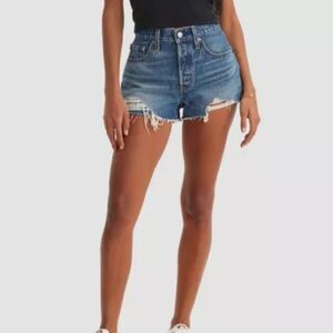 Levi's High Rise Shorts Raw Hem Size 31 Womens High waist